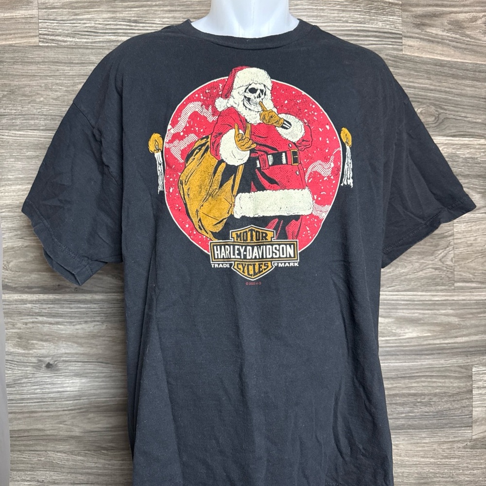 Harley-Davidson Black skeleton Santa Graphic Tee Victoria, B.C.